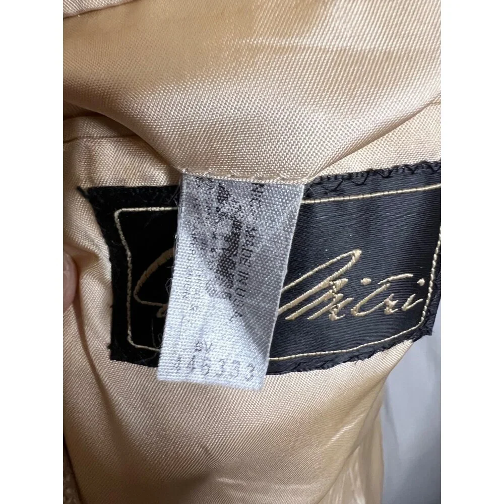Vintage Di Mitri Men's Silk Blazer Jacket Beige 100% Pure Silk Two-Button Size M